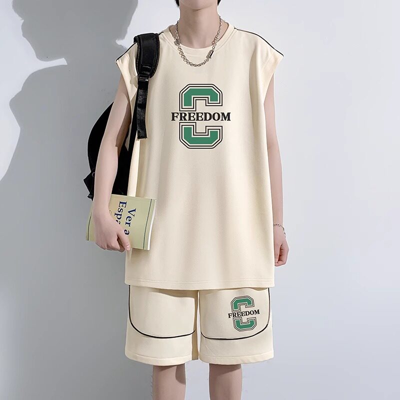 初中高中学生潮流t恤男速干衣服青少年夏装帅气大童男装运动套装