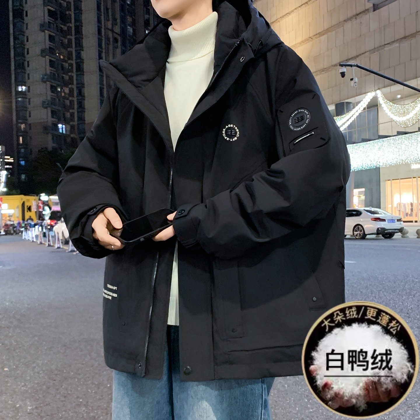 青少年冬季新款羽绒服男孩初中高中学生冲锋衣外套大童加厚防寒服,男装,羽绒服,淘宝优惠券,粉丝福利购,淘宝优惠卷