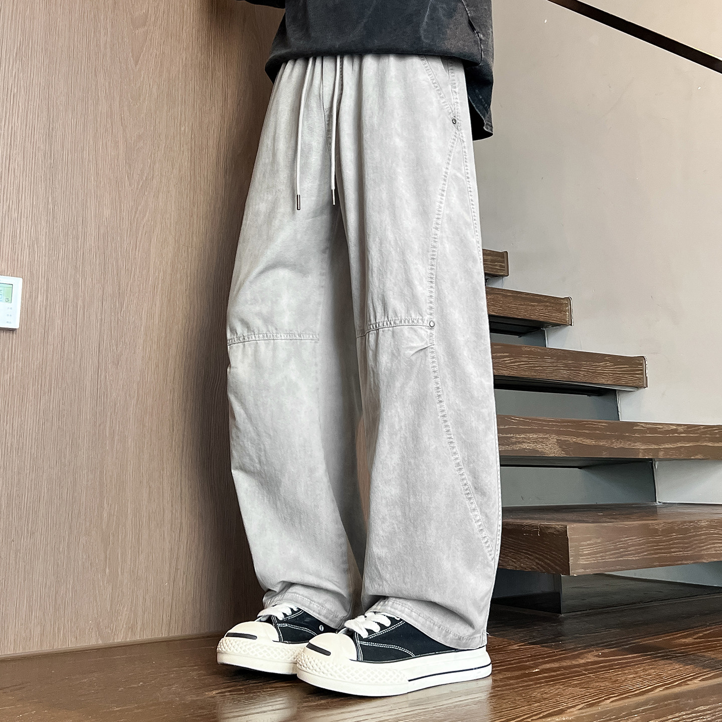 春秋季纯棉工装裤子男生初中高中学生青少年男装直筒休闲运动长裤,男装,休闲裤,淘宝优惠券,粉丝福利购,淘宝优惠卷