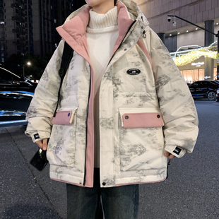 冬季羽绒棉服男款初高中学生帅气加厚保暖棉袄青少年大童冬装棉衣