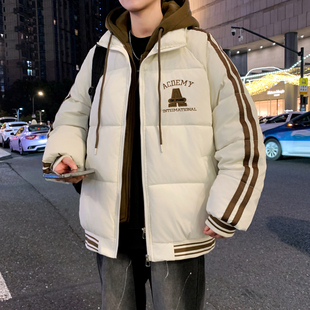 假两件棉衣男款冬季青少年羽绒棉服加厚外套初中高中学生大童棉袄