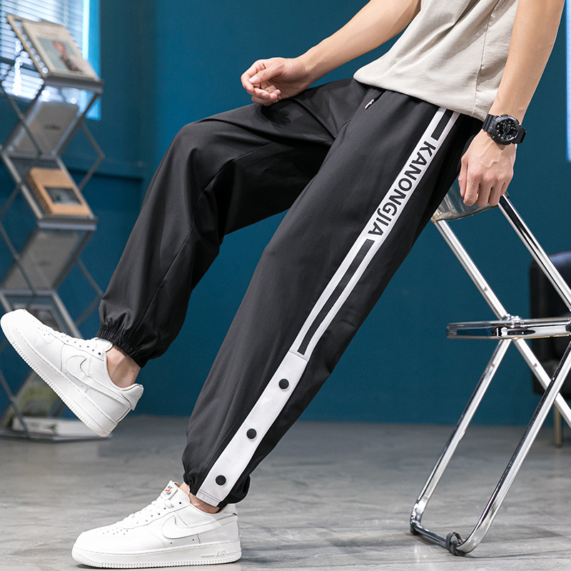 冰丝速干裤子男夏季薄款青少年运动裤初中高中学生休闲裤宽松长裤