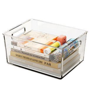 桌面带盖透明亚克力收纳盒杂物化妆品面膜零食储物防尘整理小箱子