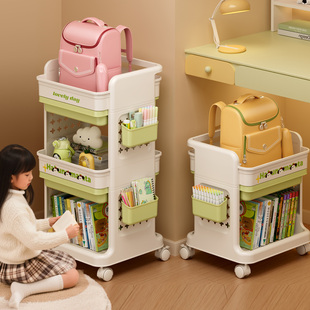 耐奔书包置物架带轮可移动书包架放置神器书架移动置物架收纳架子