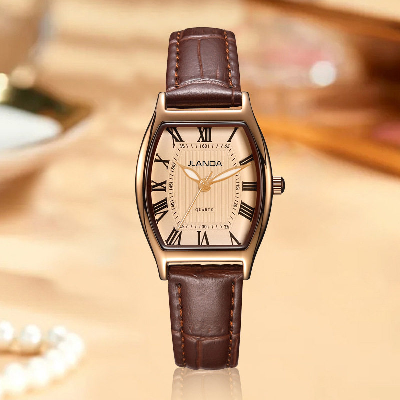 金浪达女款手表抖音热销复古手表2022新款新款女士优雅酒桶形女表