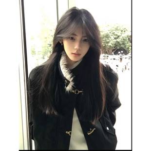 日系高级感情侣加厚外套 新款 PU皮衣座山雕毛领短款 棉服女2025冬季