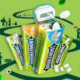 绿箭无糖薄荷糖铁盒35粒*3盒多味口香糖口清凉糖果夏季润喉糖