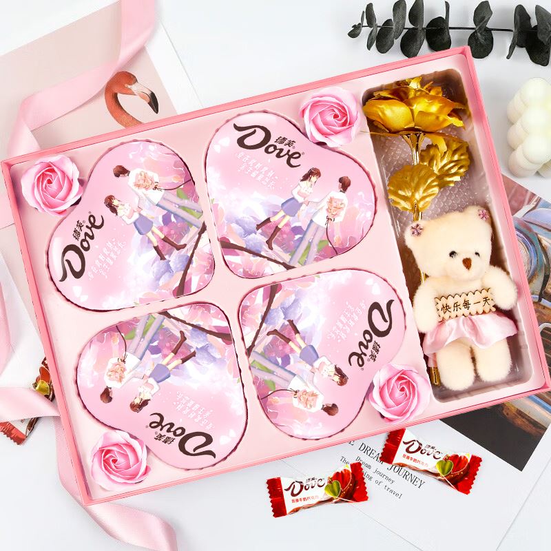 德芙巧克力礼盒四叶草108g万圣节浪漫表白中秋礼物送女友零食糖果