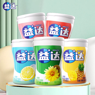 益达口香糖6盒装木糖醇56g瓶装多口味草木薄荷清新口气批发