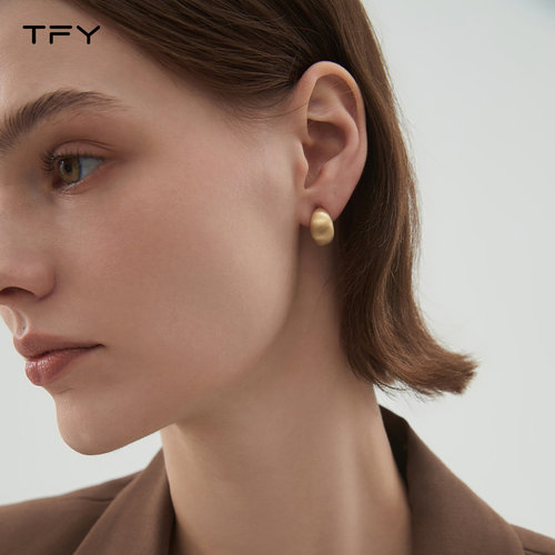 金属磨砂哑光豆豆耳钉