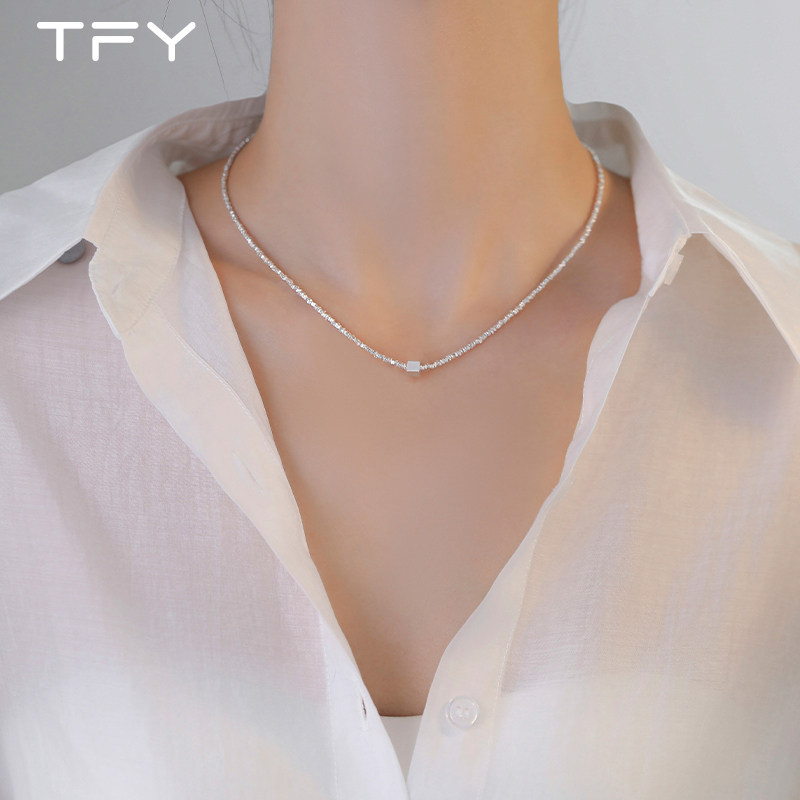 925纯银碎银几两锁骨链