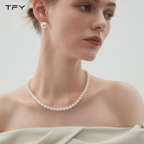 TFY施家正圆珍珠项链轻奢