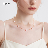 轻奢小众高级感锁骨链流苏颈链 爆款 法式 满天星珍珠项链女2026新款