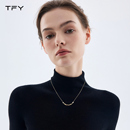 小方糖项链女轻奢小众设计高级感新款 秋冬复古钛钢毛衣链配饰 爆款