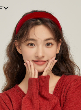 ins发箍女红色复古港风春夏头饰高颅顶发饰2026新款宽边头箍发卡