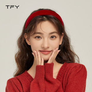 ins发箍女红色复古港风春夏头饰高颅顶发饰2025新款 宽边头箍发卡