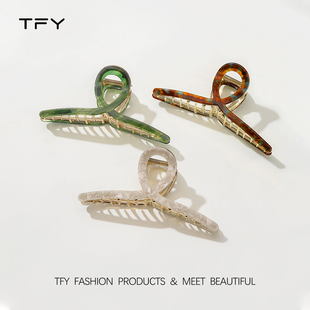 金属醋酸抓夹女大号简约后脑勺发抓鲨鱼夹2025新款 高级感夹子发饰