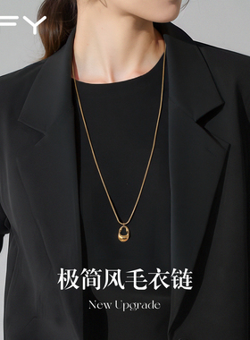 秋冬金色毛衣项链女款高级感2025新款配饰长款毛衣链气质大气百搭