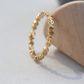 小器饰品 18k镀金美金符号细戒指时髦爆炸发财戒指