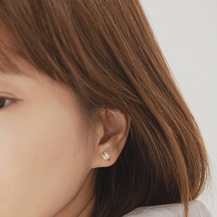 【小器饰品】可爱土星珍珠耳钉天然淡水珠包金日系少女日常百搭