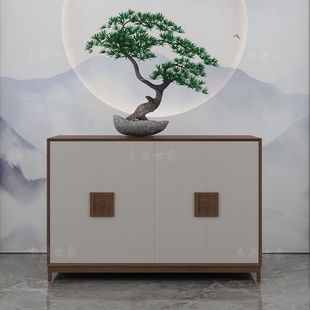 新中式玄关柜简约储物柜餐边柜阻断装饰柜实木柜子门厅柜鞋柜边柜