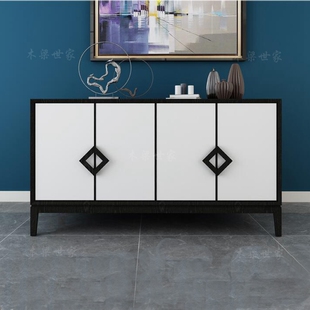 新中式实木餐边柜储物柜带门新古典备餐台门厅阻断装饰柜玄关柜