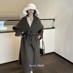 气质秋冬外套 80%双面羊毛翻领大衣长款 SECRET DINDI松林秘境冬季