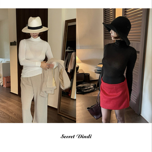 舒适休闲长袖 型高弹力打底衫 DINDI朦胧美天丝羊毛通勤好版 SECRET