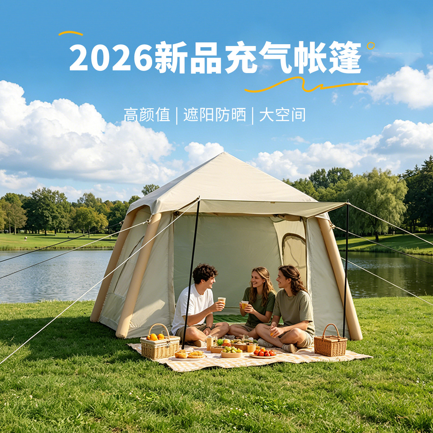 充气露营帐篷遮阳防晒