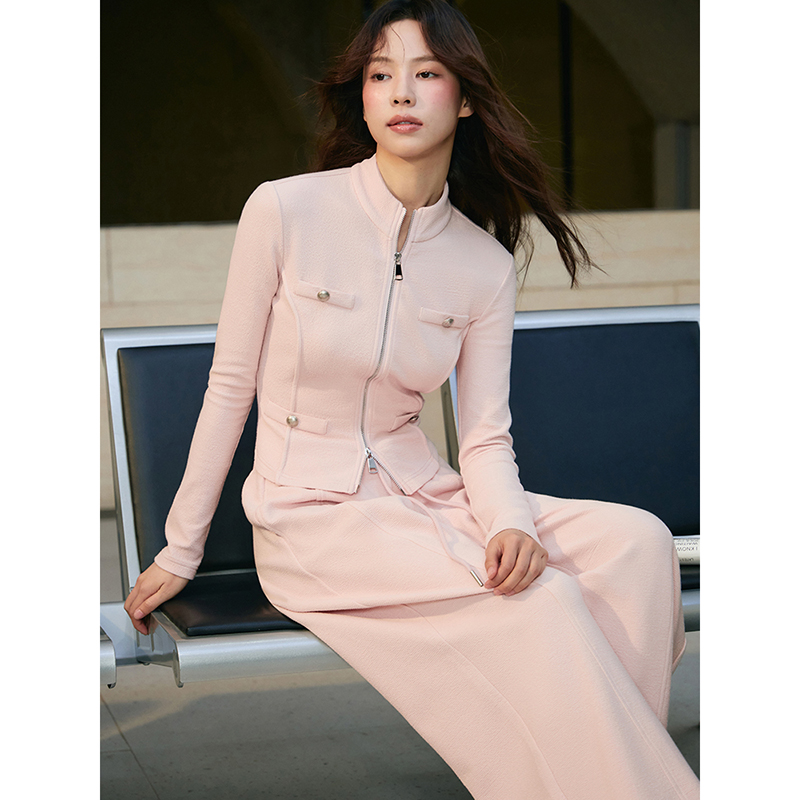 【昕怡粉丝专享】PINPINPLUS重磅双面立领上衣裤套装PABEA112003Y