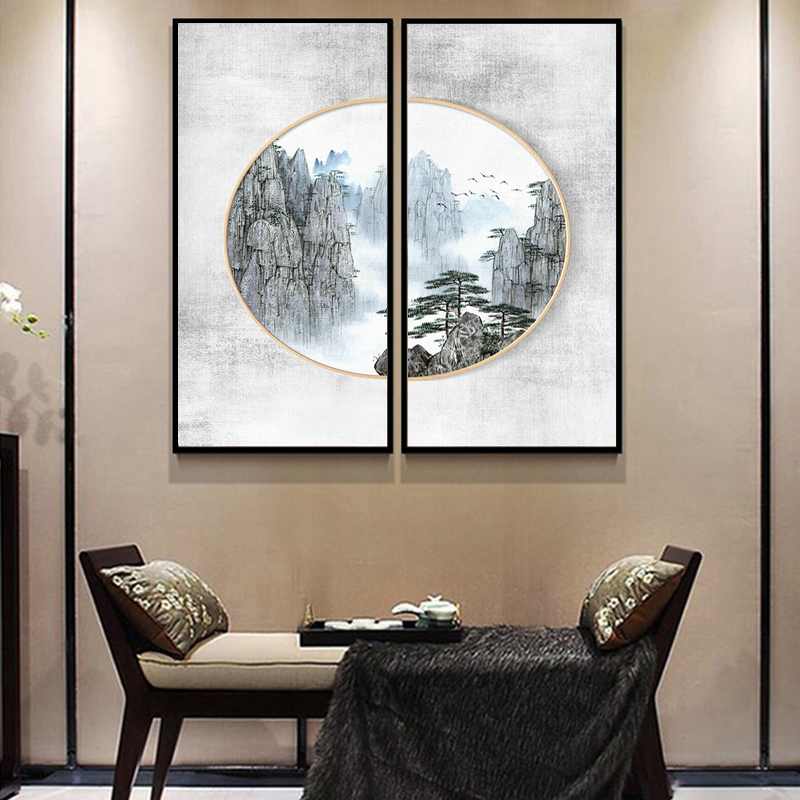 中式装饰画禅意入户玄关餐厅挂画