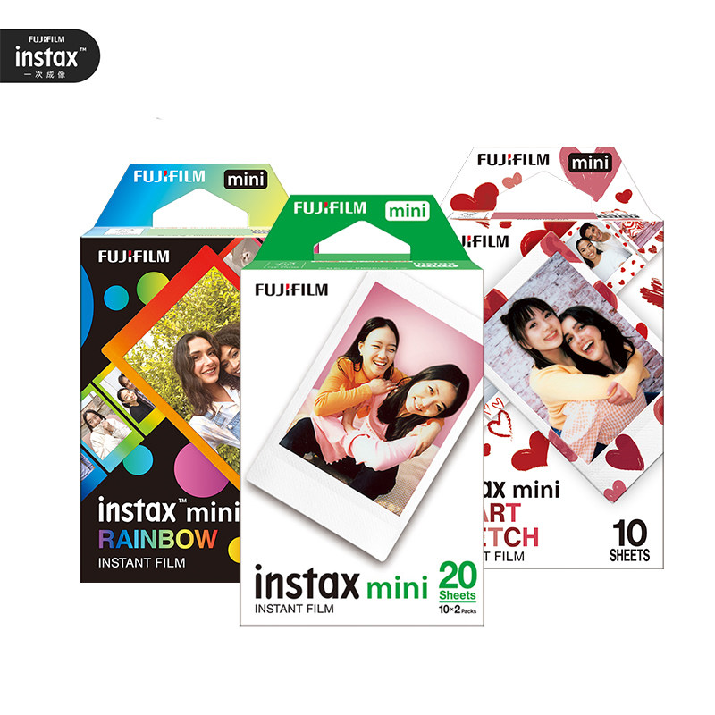 fujifilm富士拍立得3寸相纸mini7/9/11/12/40/90白边彩边迷你胶片