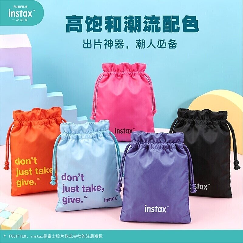 拍立得相机双层束口袋图片