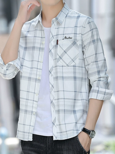 Универсальная рубашка, лонгслив, в корейском стиле, осенняя