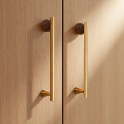 复古黄铜拉手中古风古铜色橱柜门轻奢简约抽屉把手衣柜门小拉手