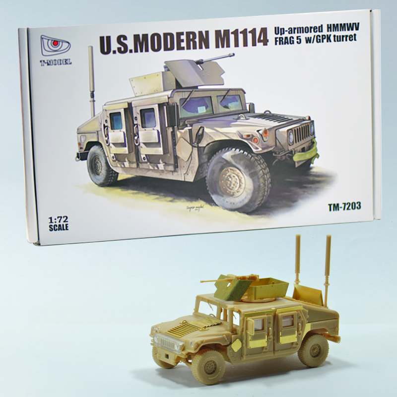 T-MODEL拼装T模型TM7203美国M1114悍马HMMWV重型FRAG5装甲车1/72