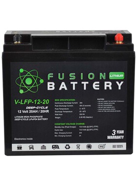 FUSION BATTERY 蓄电池 V-LFP-12-20 12 Volt 20AH/20hr 铅酸电池