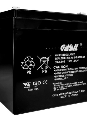CASIL蓄电池 CA1240 12V4AH 免维护可充电电池