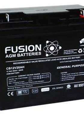 FUSION蓄电池 CB12V20AH 12 VOLT 20AH/20HR 免维护铅酸电池