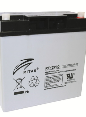 RITAR蓄电池 RT12200 12V20AH/20HR 免维护铅酸电池