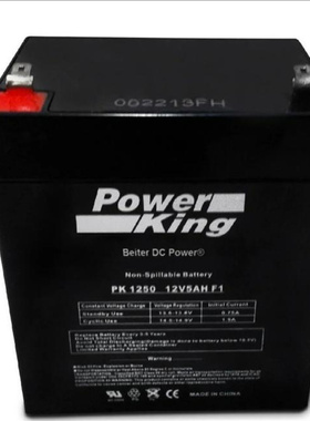 POWER KING蓄电池 PK1250 12V5AH F1 免维护可充电电池