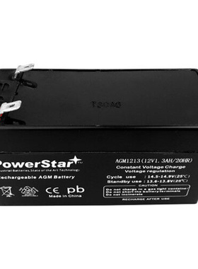 POWERSTAR蓄电池 AGM1213 12V1.3AH/20HR 免维护可充电铅酸电池