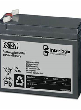 interlogix蓄电池 BS127N 12V7.2AH 免维护可充电电池