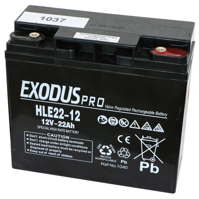 EXODUSPRO 蓄电池 HLE22-12 12V22AH 免维护铅酸电池