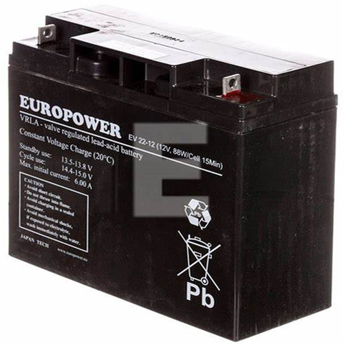EUROPOWER蓄电池 EV22-12 12V 88W/Cell/15Min 免维护铅酸电池