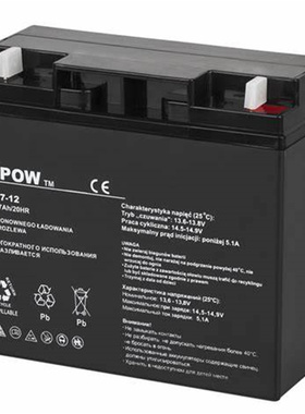 VIPOW蓄电池 LP17-12 12V17AH/20HR 免维护铅酸电池