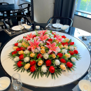 饰转盘花 酒店饭店大圆餐桌花中间摆花轻奢花圆桌台花仿真花桌面装