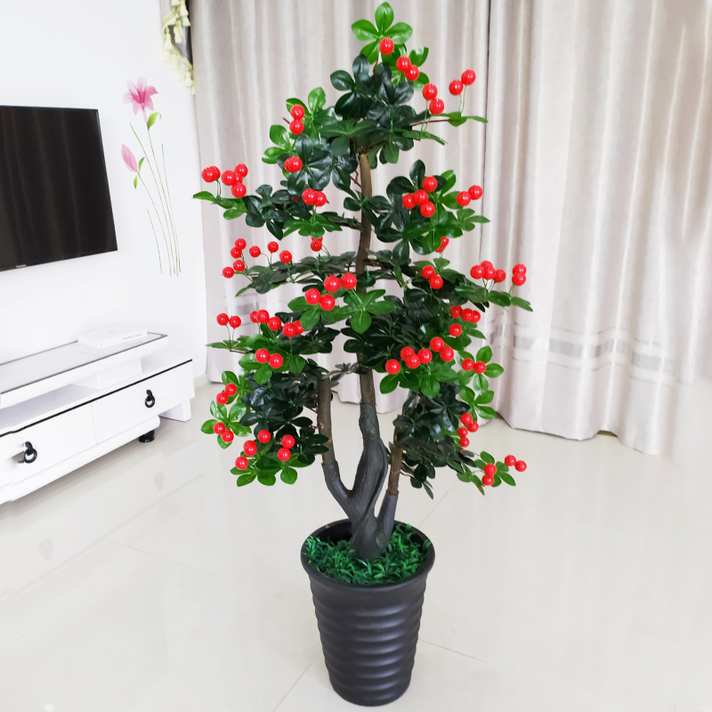 仿真植物假树樱桃树落地盆栽