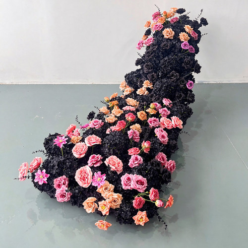 瀑布玫瑰仿真花婚礼摆件