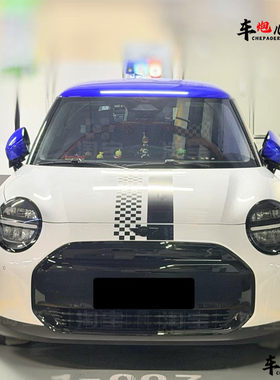 适用宝马minif56 r55赛车手引擎盖车贴纸 j0105车身运动装饰拉花